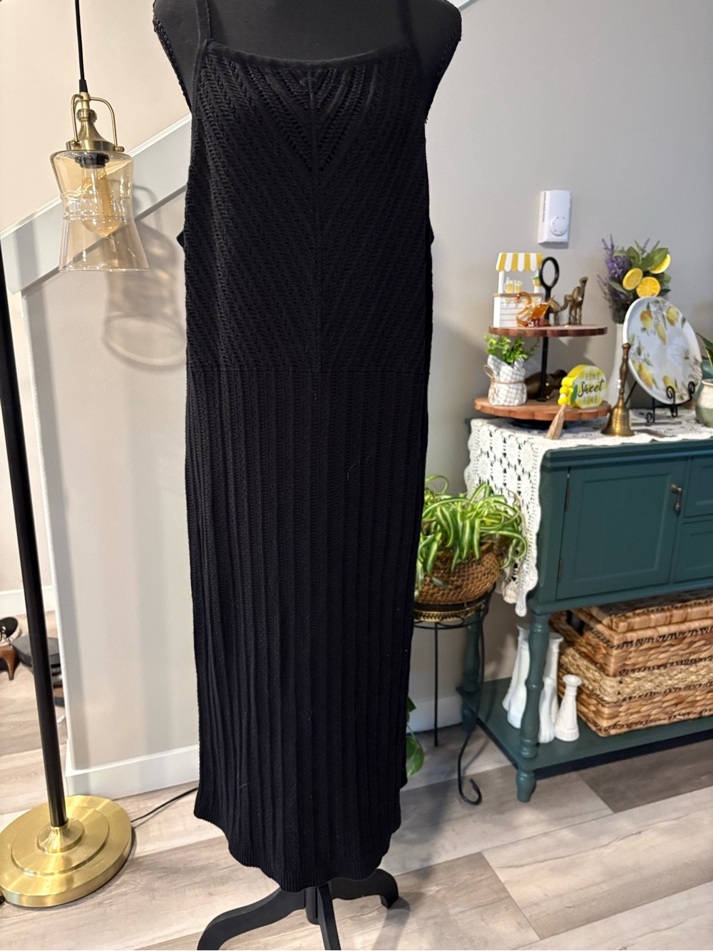 Old Navy Black Ribbed Knit Maxi Dress